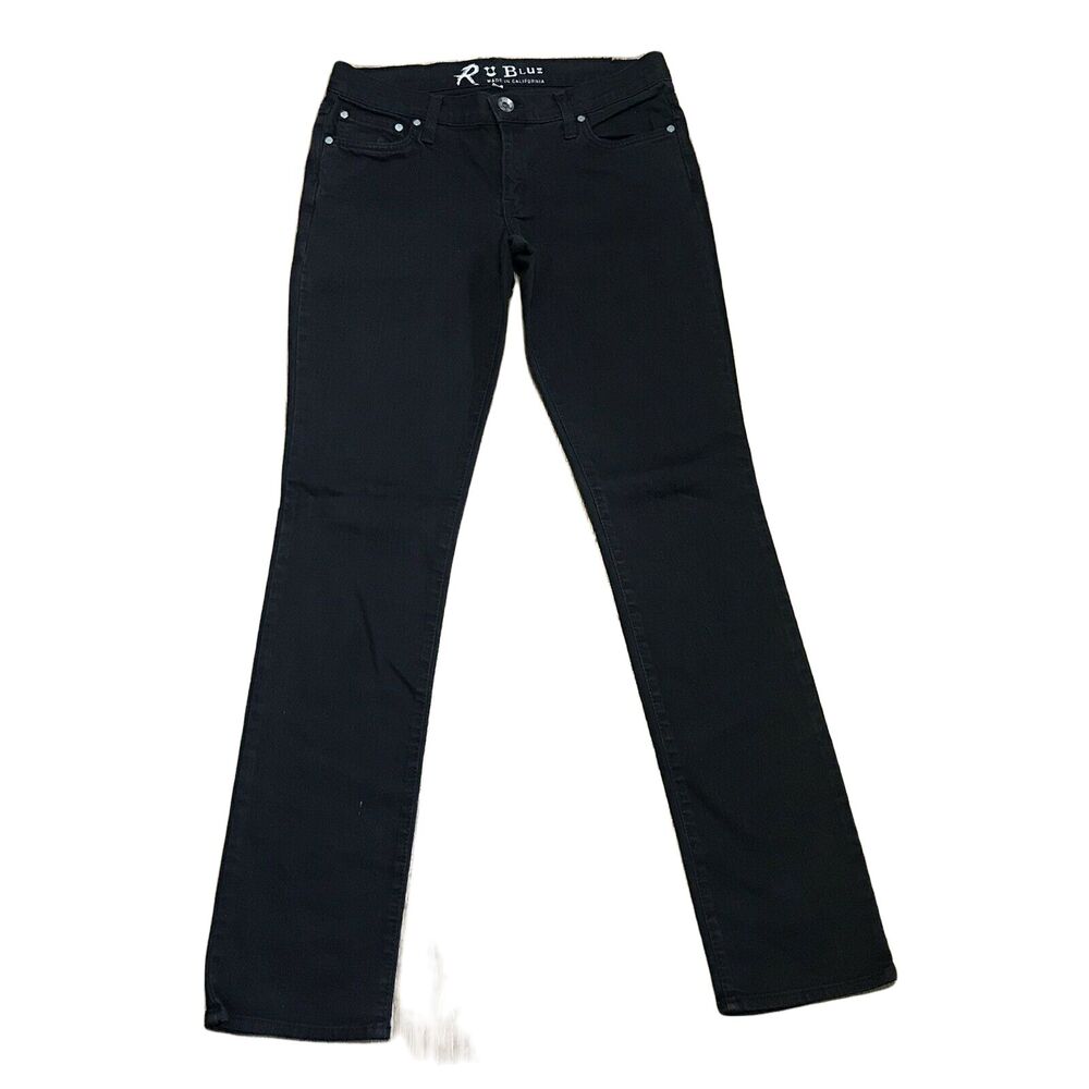 R U Blue Denim Jeans ~ Sz 29 ~ Black ~ Low Rise ~ 29" Inseam
